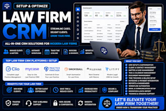 setup law firm CRM clio mycase practicepanther smokeball filevine litify