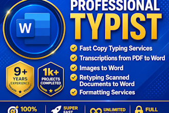 typing data entry copy and paste pdf to word web research virtual assistance