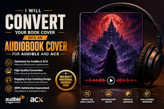 convert your book cover into an audio book cover for audible and acx