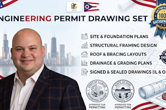 provide illinois and ohio civil structural engineering permit drawing set