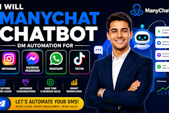 manychat chatbot for instagram facebook messager whatsapp tiktok dm automation