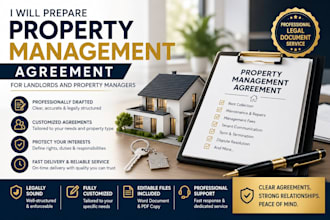 prepare property management agreement for landlords and property managers