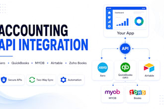 integrate xero, quickbooks online, myob, airtable, zoho books API with your app