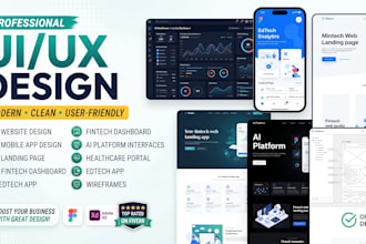 design figma website ui ux landing page fintech ai healthcare edtech wireframe