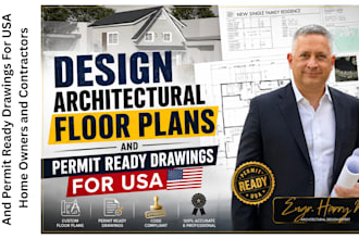 design architectural floor plans and 2d or 3d ready drawings for USA