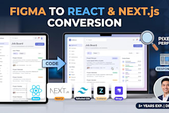 convert figma, PSD, or adobe xd to reactjs and nextjs
