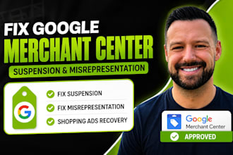 fix google merchant center suspension, misrepresentation and fix shopping ads