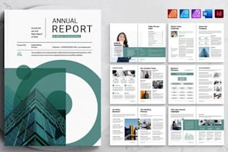 design corporate brochure, annual report for investment firm, wealth management