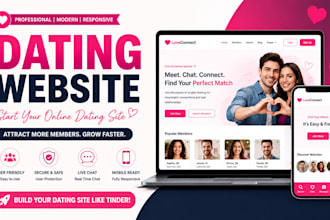 build a dating website like tinder with chat, video and mobile responsive design