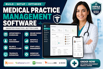 build and setup medical practice management software, ehr, emr system via kareo