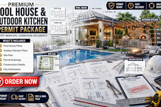 pool house and outdoor kitchen permit drawings