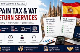 do spain tax return, vat, income tax corporate, bookkeeping for businesses