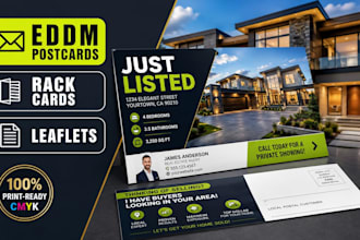 design real estate eddm postcard marketing rack card and mailer leaflet