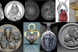 3d challenge coin design portrait bas relief cad model medal for manufacturing