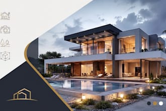 create a photorealistic modern luxury villa exterior