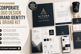 design corporate logo, brand identity and brand kits