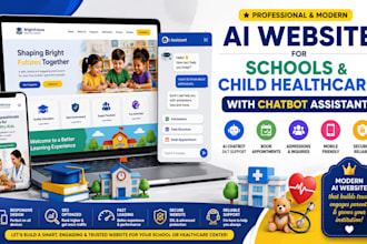 design a children school health care ai website with a chatbot assistant