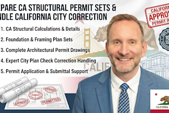 prepare ca structural permit sets and handle california city correction