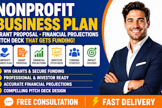 write nonprofit business plan grant proposal financial projections pitch deck