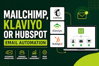 set up mailchimp, klaviyo or hubspot email automation