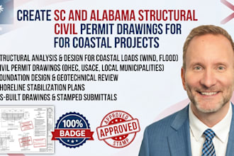 create sc alabama structural civil permit drawings for coastal project review