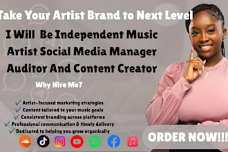 be independent music artist social media manager auditor and content creator