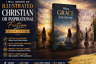 design an illustrated christian or inspirational fiction book cover