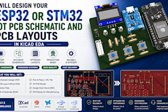 design your esp32 or stm32 iot pcb schematic and pcb layouts in kicad eda