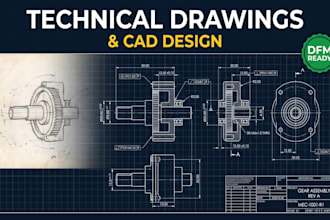 design cad models and dfm technical drawings for cnc injection molding