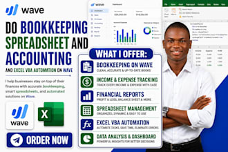 create book keeping  spreadsheet and accounting with excel vba automation wave