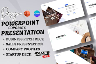 design sales coporate slides,buisness pitch deck, company presentation, webinar