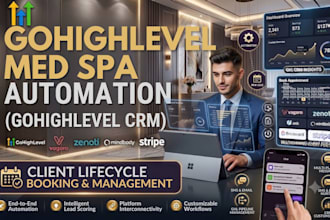 setup gohighlevel med spa CRM vagoro zenoti mindbody boulverd stripe automation