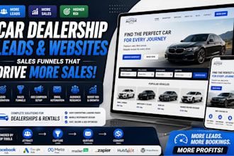 car dealership leads car rental website sales funnel car rental landing page