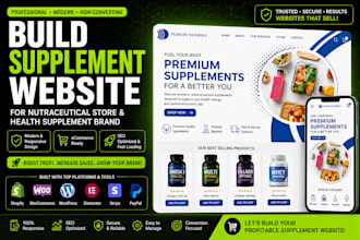 build supplement website for nutraceutical store and health supplement brand