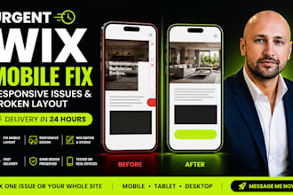 fix wix mobile responsive issues, fix wix studio layout and mobile view