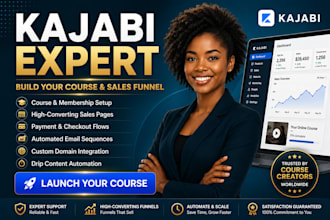 setup kajabi membership site and coaching online course website and sales funnel