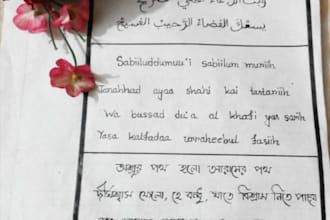 write beautiful english arabic and bengali handwriting