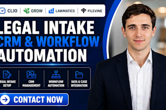 setup clio grow lawmatics filevine legal intake crm workflow automation