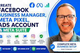 create facebook account, fb business manager, meta suite pixel and ad account