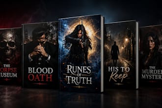 design fantasy book cover, romance book cover, horror, thriller and sci fi cover