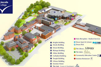 custom campus map for school university summer camp sleepaway camp vector