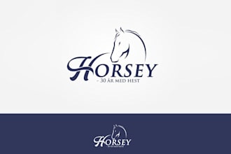 design luxurious experienced web shop supplying products horses logo