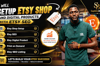 setup etsy shop and digital products with etsy SEO