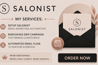 setup salonist email marketing automation salonist rebooking drip campaign