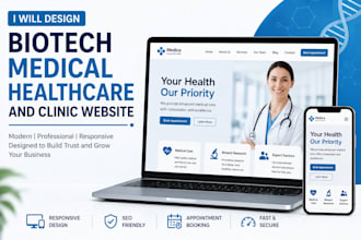 design biotech medical healthcare and clinic website