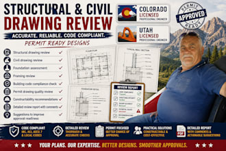 review your colorado and utah civil structural engineering drawings for permit a