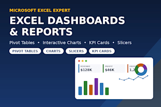 create excel dashboards, pivot tables and reports