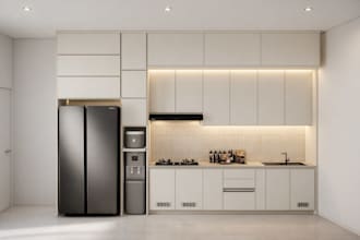 design custom kitchen set cabinet and high quality 3d render