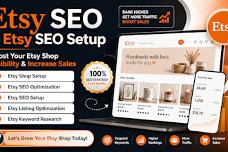 do etsy SEO, etsy listing optimization, keyword research and shop ranking