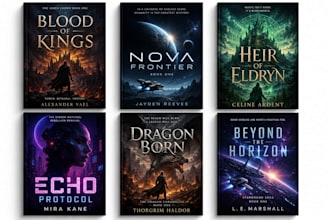 design epic fantasy book cover and scifi book cover design for amazon kdp